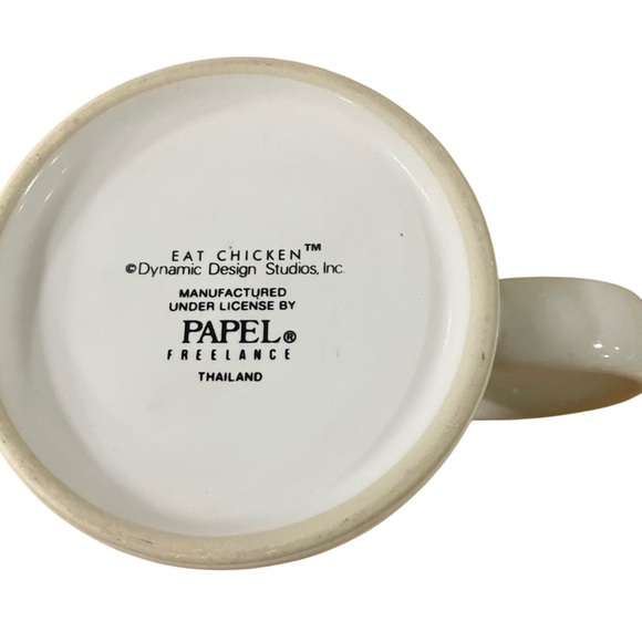 Vintage Papel Eat Chicken Coffee Tea Mug Black and White Jersey Cows Farmhouse - Picture 5 of 7